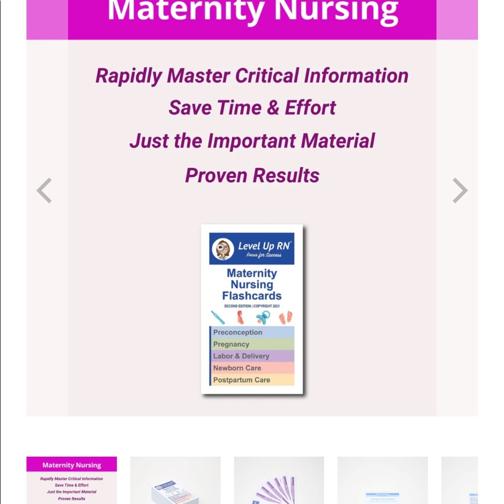 Level up RN maternity nursing flash cards